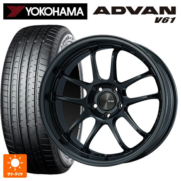 235/60R18 103H ヨコハマ アドバン V61 正規品 エンケイ パフォーマンスライン PF01 EVO マットブラック 18-9J 国産車用 サマータイヤホイール4本セット