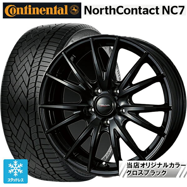 在庫有 トヨタ クラウンスポーツ(36系)用 235/55R19 105T XL コンチネンタル ノースコンタクトNC7 正規品 ウェッズ ヴェルバ スポルト2 # グロスブラック 新品スタッドレスタイヤホイール 4本セット