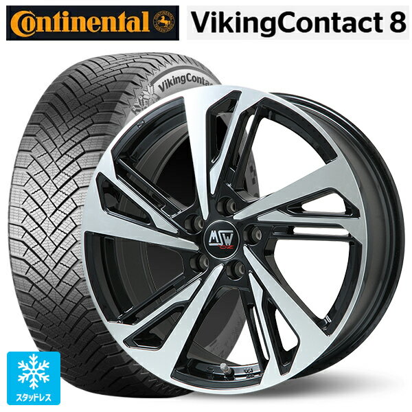 フィアット ドブロ(K9F)用 205/60R16 96T XL コンチネンタル コンチバイキングコンタクト8 正規品 MSW MSW60 # グロスブラックフルポリッシュ 新品スタッドレスタイヤホイール 4本セット