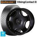 225/45R19 96T XL コンチネンタル コンチバイキングコンタクト8 正規品 ウェッズ アセット D1 ブラック/ゴールドピアス 19-8J 国産車用 スタッドレスタイヤホイール4本セット