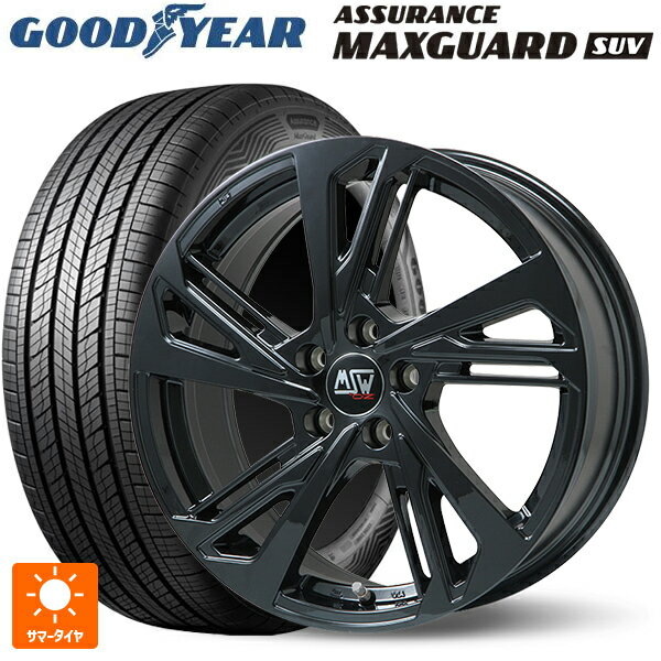 プジョー 5008(P8系)用 225/60R17 99V グッドイヤー アシュアランス マックスガード SUV MSW MSW60 グロスブラック 新品サマータイヤホイール 4本セット