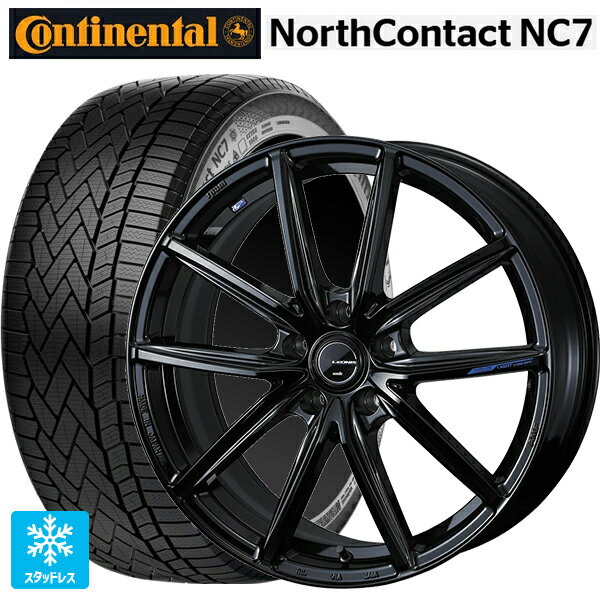 トヨタ クラウンエステート(AZSH38/39)用 235/55R19 105T XL コンチネンタル ノースコンタクトNC7 正規品 ウェッズ レオニス ナヴィア08 PBK 新品スタッドレスタイヤホイール 4本セット