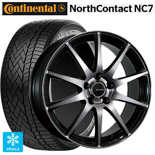 225/45R18 95T XL コンチネンタル ノースコンタクトNC7 正規品 ブリヂストン エコフォルム CRS23 B/NB 18-7J 国産車用 スタッドレスタイヤホイール4本セット