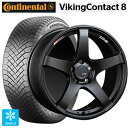 225/45R17 94T XL コンチネンタル コンチバイキングコンタクト8 正規品 タナベ SSR GT V01 フラットブラック/レッドライン 17-7J 国産車用 スタッドレスタイヤホイール4本セット