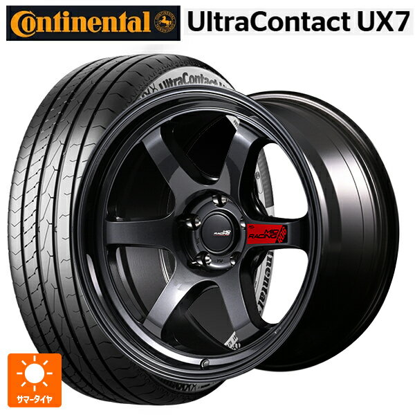 225/55R18 102V XL コンチネンタル ウルトラコンタクト UX7 正規品 エムアイディー MIDレーシング R06 # クリスタルブラック 18-8.5J 国産車用 サマータイヤホイール4本セット