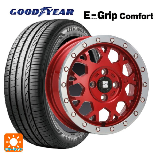 【6/15〜16限定 全品P5倍＆クーポン】165/60R14 75H グッドイヤー エフィシェントグリップ コンフォート エムエルジェイ エクストリームJ XJ04 Candy Red MC 14-4.5J 国産車用 サマータイヤホイール4本セット