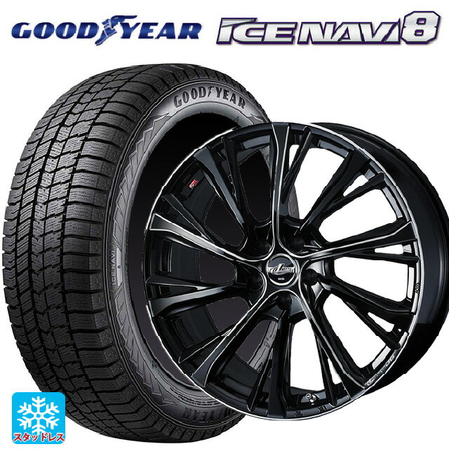 トヨタ ヴェルファイア(40系)用 225/55R19 99Q グッドイヤー アイスナビ8 ウェッズ レオニス JG BK/SC 新品スタッドレスタイヤホイール 4本セット
