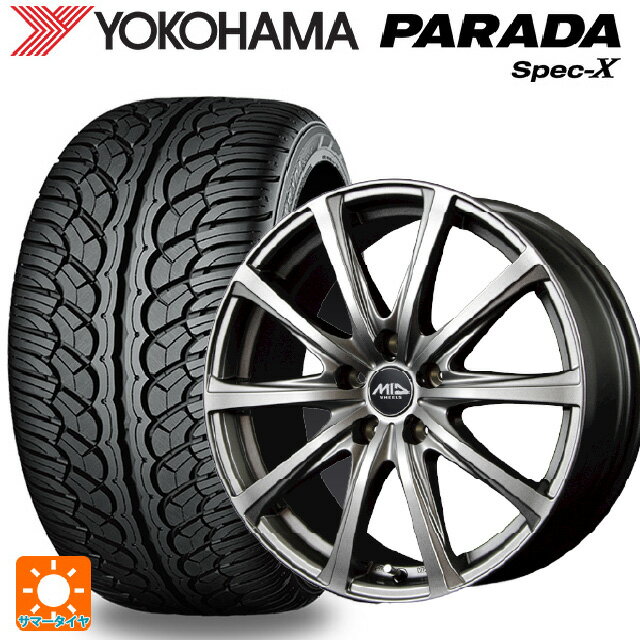 ミツビシ アウトランダーPHEV(5LA GNOW)用 235/60R18 103V ヨコハマ パラダ PA02 エムアイディー MIDホイール V25 メタリックグレー 新品サマータイヤホイール 4本セット