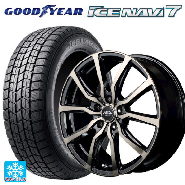 185/70R14 88Q グッドイヤー アイスナビ7(数量限定) # エムアイディー MIDホイール DC52 ブラックポリッシュ＋アーミーブラッククリア 14-5.5J 国産車用 スタッドレスタイヤホイール4本セット