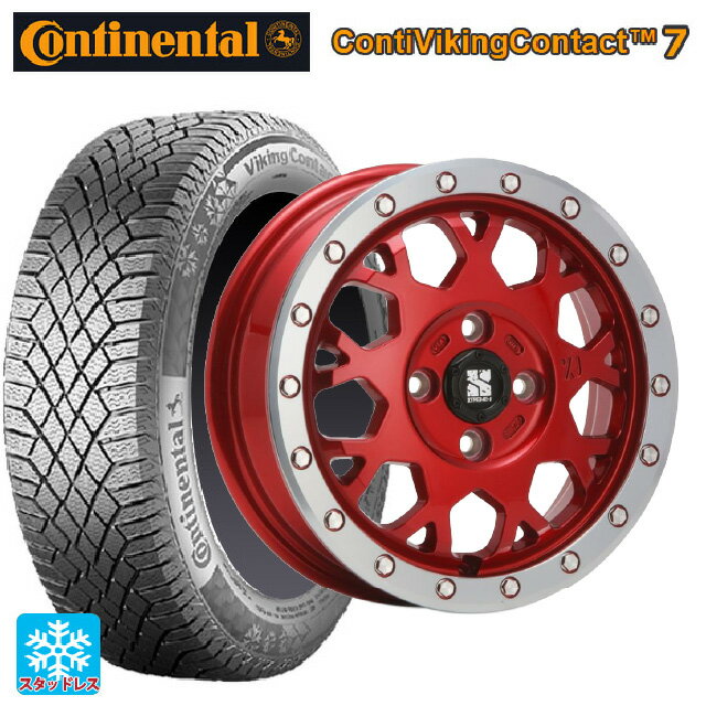 155/65R14 75T コンチネンタル コンチバイキングコンタクト7 正規品 エムエルジェイ エクストリームJ XJ04 Candy Red MC 14-4.5J 国産車用 スタッドレスタイヤホイール4本セット
