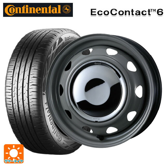 【6/11 1:59迄 全品ポイント5倍】155/65R14 75T コンチネンタル エココンタクト 6 正規品 ウェッズ ネオキャロ スチールホイール グレー/クロームキャップ 14-4.5J 国産車用 サマータイヤホイール4本セット