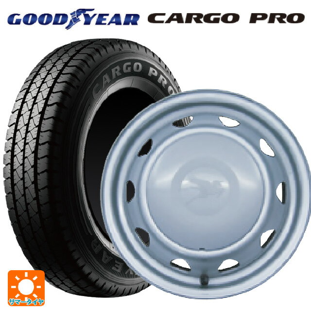 145/80R12 80/78N グッドイヤー カーゴプロ ウェッズ キャロウィン PK401F スチール(シルバー) 12-4J 国産車用 サマータイヤホイール4本セット