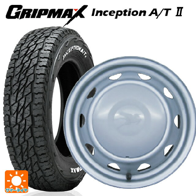 145/80R12 80/78N グリップマックス インセプション A/T2 ホワイトレター ウェッズ キャロウィン PK401F スチール(シルバー) 12-4J 国産車用 サマータイヤホイール4本セット