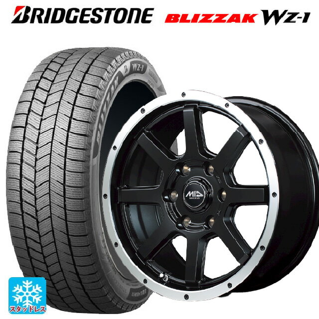 トヨタ プリウス(60系)用 195/60R17 90Q ブリヂストン ブリザック WZ1 正規品 # エムアイディー MIDホイール WF-8 セミグロスブラック/フランジポリッシュ 新品スタッドレスタイヤホイール 4本セット