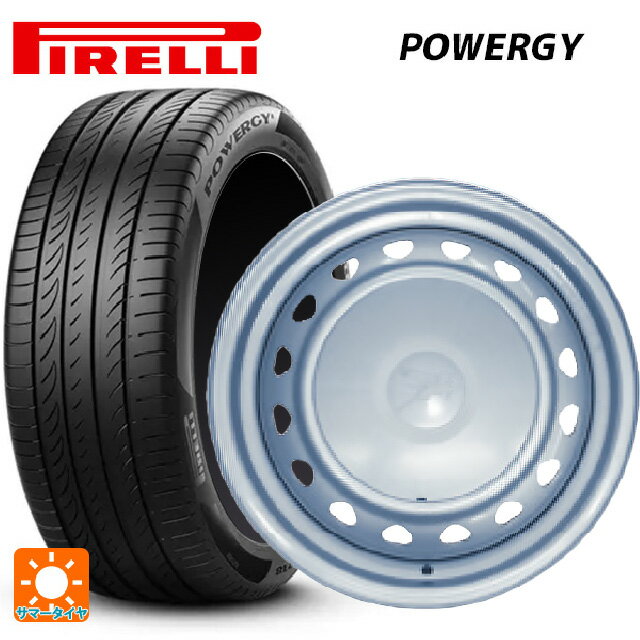 195/55R15 85V ピレリ パワジー 正規品 ウェッズ キャロウィン PS554N スチール(シルバー) 15-5.5J 国産車用 サマータイヤホイール4本セット