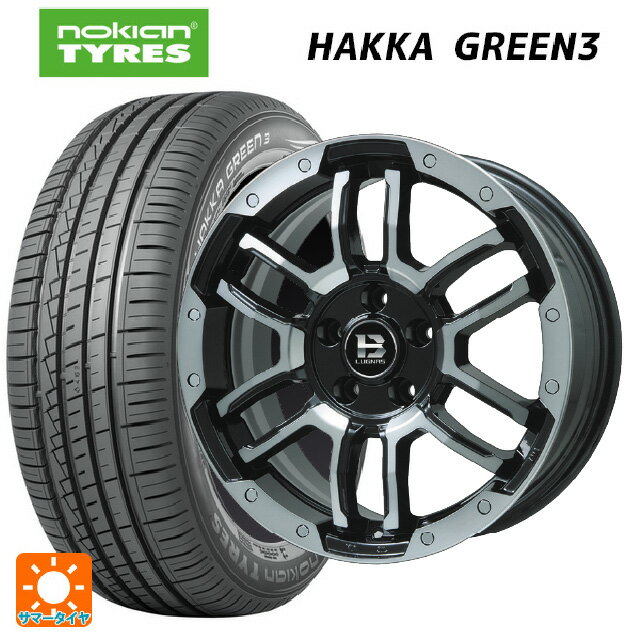 【6/22 20時〜 全品P5倍＆クーポン】205/60R16 96V XL ノキアン ハッカ グリーン3 ビックウェイ ビーラグナス エフアールディー ブラックポリッシュ/ブラッククリア 16-6.5J 国産車用 サマータイヤホイール4本セット