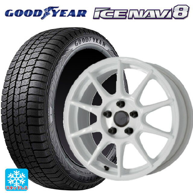 215/55R17 94Q グッドイヤー アイスナビ8 # ワーク エムシーオー レーシング タイプシーエス WHT 17-7J 国産車用 スタッドレスタイヤホイール4本セット