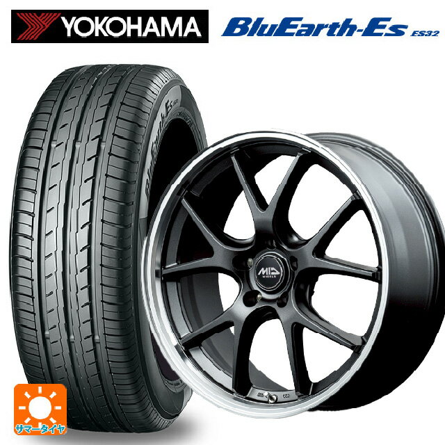 ミツビシ デリカD5(3DA系)用 225/55R18 98V ヨコハマ ブルーアースEs ES32 # エムアイディー MIDホイール エグゼ5 Vセレクション セミグロスガンメタ/リムポリッシュ 新品サマータイヤホイール 4本セット