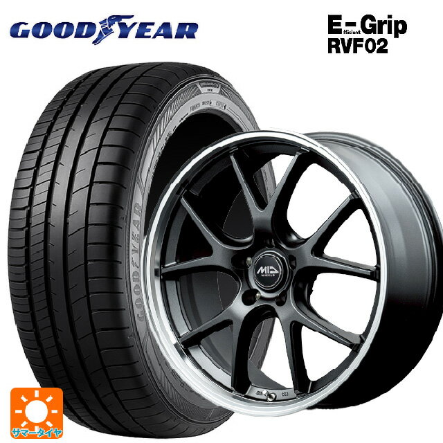ミツビシ デリカD5(3DA系)用 225/55R18 102V XL グッドイヤー エフィシェントグリップ RVF02 エムアイディー MIDホイール エグゼ5 Vセレクション セミグロスガンメタ/リムポリッシュ 新品サマータイヤホイール 4本セット