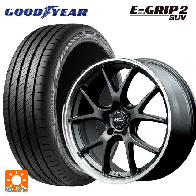 ミツビシ デリカD5(3DA系)用 225/60R18 104V XL グッドイヤー エフィシェントグリップ 2 SUV エムアイディー MIDホイール エグゼ5 Vセレクション セミグロスガンメタ/リムポリッシュ 新品サマータイヤホイール 4本セット
