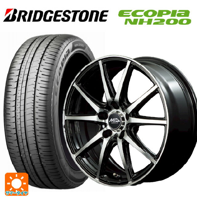 195/65R15 91H ブリヂストン エコピア NH200 正規品 エムアイディー MIDホイール GRガンマ ブラックポリッシュ 15-6J 国産車用 サマータイヤホイール4本セット