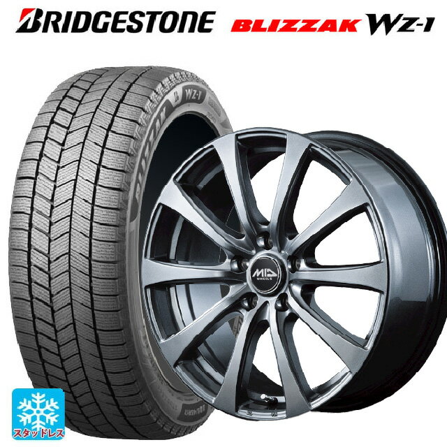 トヨタ プリウス(60系)用 195/60R17 90Q ブリヂストン ブリザック WZ1 正規品 # エムアイディー MIDホイール G10 メタリックグレー 新品スタッドレスタイヤホイール 4本セット