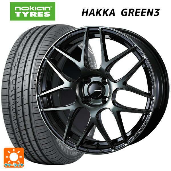 【6/22 20時〜 全品P5倍＆クーポン】195/55R15 89V XL ノキアン ハッカ グリーン3 ウェッズ ウェッズスポーツ SA27R WBC 15-6J 国産車用 サマータイヤホイール4本セット