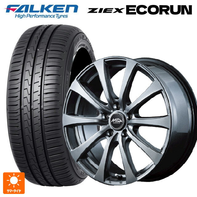 195/50R16 88V XL ファルケン ZE310R エコラン エムアイディー MIDホイール G10 メタリックグレー 16-6J 国産車用 サマータイヤホイール4本セット