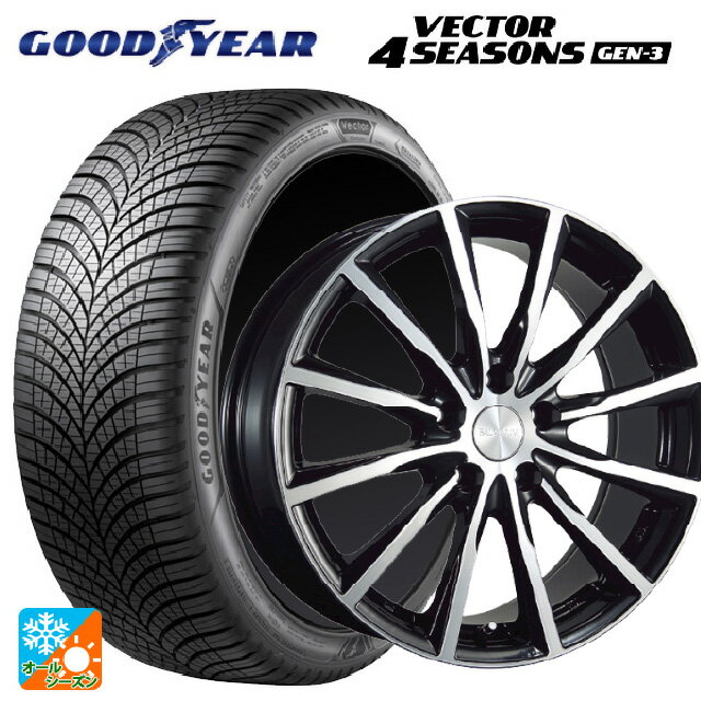 225/55R17 101Y XL グッドイヤー ベクター4シーズンズ ジェン3 ブリヂストン バルミナ A12 B/N 17-7J 国産車用 オールシーズンタイヤホイール4本セット