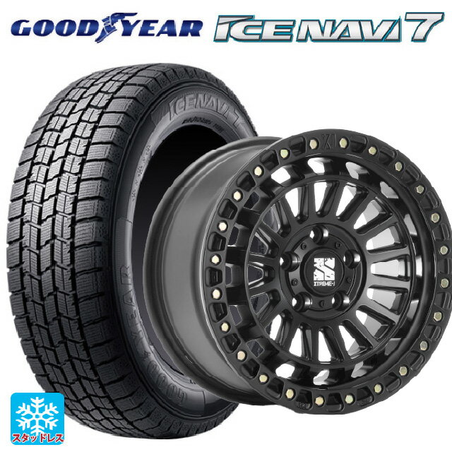 235/50R18 97Q グッドイヤー アイスナビ7(数量限定) # エムエルジェイ エクストリームJ XJ08 サテンブラック 18-8J 国産車用 スタッドレスタイヤホイール4本セット