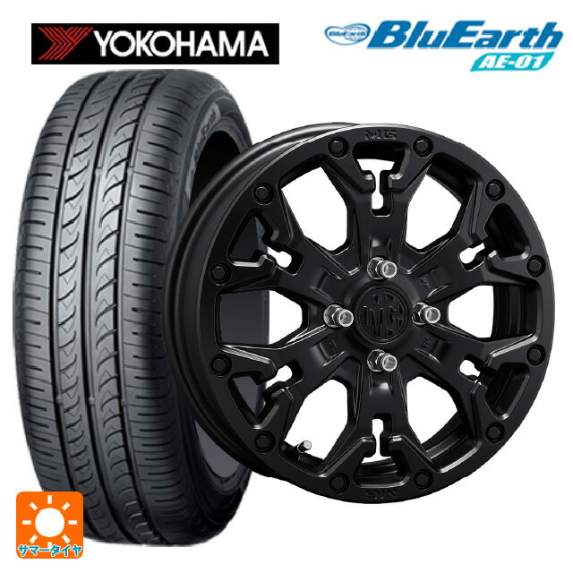 【6/11 1:59迄 全品ポイント5倍】165/55R15 75V ヨコハマ ブルーアース AE01 クリムソン MG ゴーレム ジュニア マットブラック 15-4.5J 国産車用 サマータイヤホイール4本セット