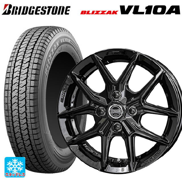 2025年製 155/80R14 88/86N ブリヂストン ブリザック VL10A 正規品 # 共豊 スマック アイジーテック グロスブラック 14-5J 国産車用 スタッドレスタイヤホイール4本セット