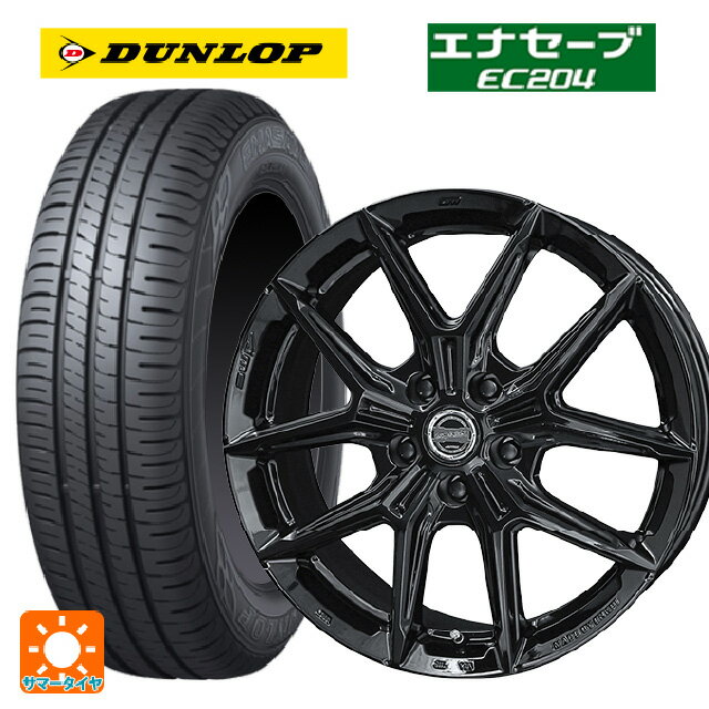 195/65R15 91H ダンロップ エナセーブEC204 共豊 スマック アイジーテック グロスブラック 15-6J 国産車用 サマータイヤホイール4本セット
