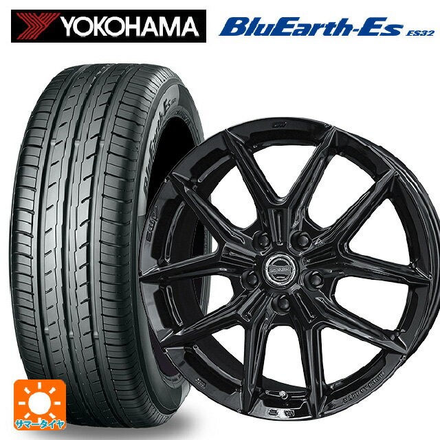 225/40R18 92W ヨコハマ ブルーアースEs ES32 共豊 スマック アイジーテック グロスブラック 18-7.5J 国産車用 サマータイヤホイール4本セット