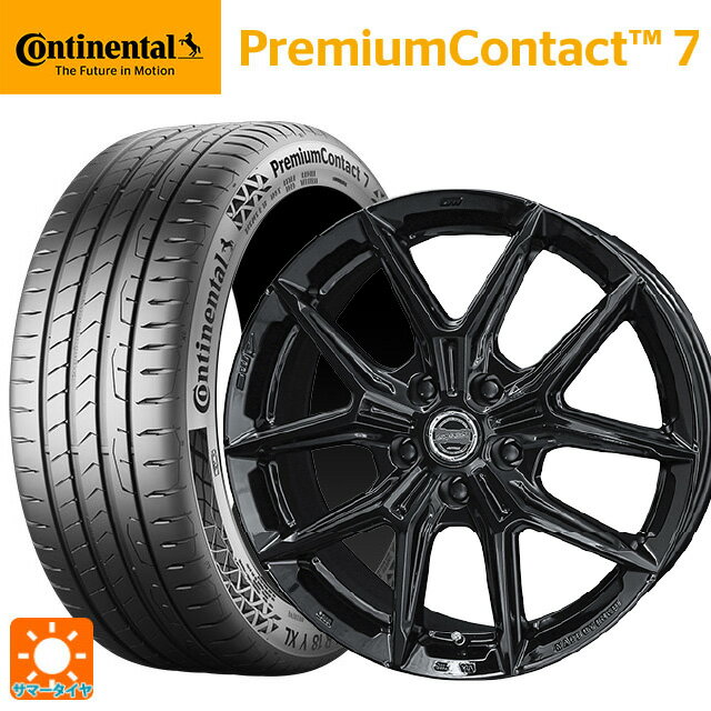 225/45R18 95Y XL コンチネンタル プレミアムコンタクト 7 正規品 共豊 スマック アイジーテック グロスブラック 18-7.5J 国産車用 サマータイヤホイール4本セット