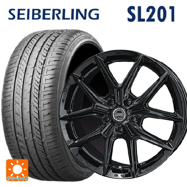 205/60R16 92H セイバーリング セイバーリング SL201(ブリヂストン工場生産） 共豊 スマック アイジーテック グロスブラック 16-6J 国産車用 サマータイヤホイール4本セット