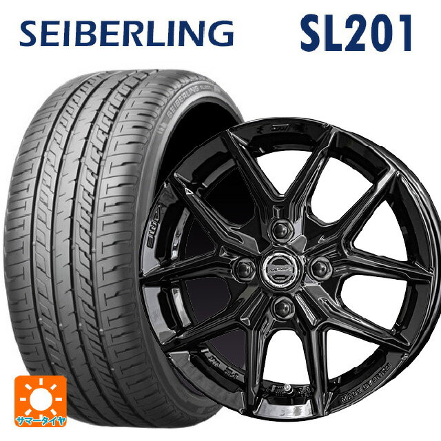 165/50R15 73V セイバーリング セイバーリング SL201(ブリヂストン工場生産） 共豊 スマック アイジーテック グロスブラック 15-4.5J 国産車用 サマータイヤホイール4本セット