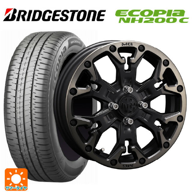 【6/22 20時〜 全品P5倍＆クーポン】165/55R14 72V ブリヂストン エコピア NH200C 正規品 クリムソン MG ゴーレム ジュニア マットブラッククリア 14-4.5J 国産車用 サマータイヤホイール4本セット