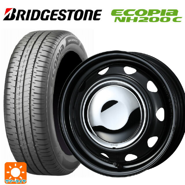 165/60R14 75H ブリヂストン エコピア NH200C 正規品 ウェッズ ネオキャロ スチールホイール セミマットブラック/クロームキャップ 14-4.5J 国産車用 サマータイヤホイール4本セット