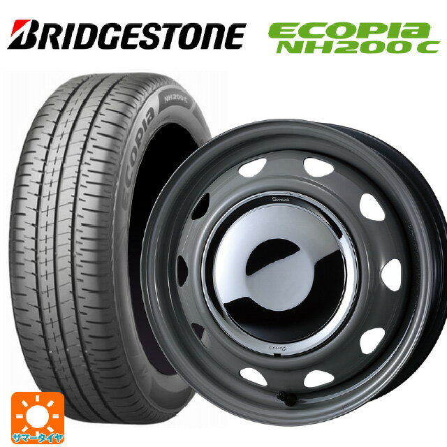 165/60R14 75H ブリヂストン エコピア NH200C 正規品 ウェッズ ネオキャロ スチールホイール グレー/クロームキャップ 14-4.5J 国産車用 サマータイヤホイール4本セット