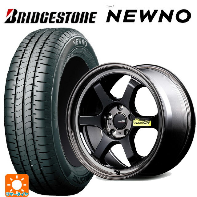 215/50R17 91V ブリヂストン ニューノ 正規品 # エムアイディー MIDレーシング R06 ブラッククリアポリッシュ 17-7.5J 国産車用 サマータイヤホイール4本セット