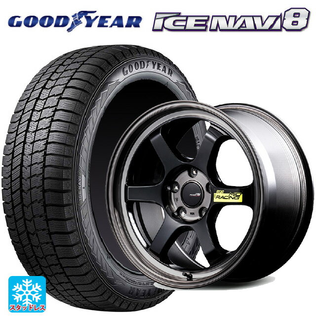 2025年製 215/45R18 89Q グッドイヤー アイスナビ8 # エムアイディー MIDレーシング R06 ブラッククリアポリッシュ 18-8.5J 国産車用 スタッドレスタイヤホイール4本セット