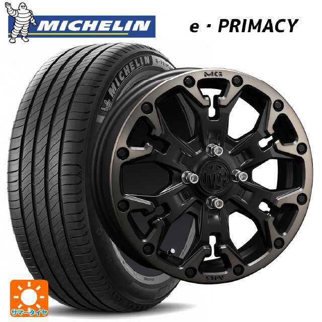 【6/22 20時〜 全品P5倍＆クーポン】155/65R14 79H XL ミシュラン Eプライマシー 正規品 # クリムソン MG ゴーレム ジュニア マットブラッククリア 14-4.5J 国産車用 サマータイヤホイール4本セット