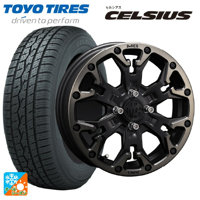 【6/22 20時〜 全品P5倍＆クーポン】155/65R14 75T トーヨー セルシアス クリムソン MG ゴーレム ジュニア マットブラッククリア 14-4.5J 国産車用 オールシーズンタイヤホイール4本セット