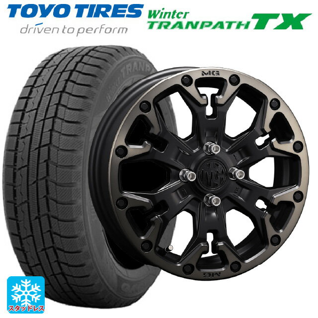 【6/15〜16限定 全品P5倍＆クーポン】165/55R15 75Q トーヨー ウインタートランパス TX クリムソン MG ゴーレム ジュニア マットブラッククリア 15-4.5J 国産車用 スタッドレスタイヤホイール4本セット