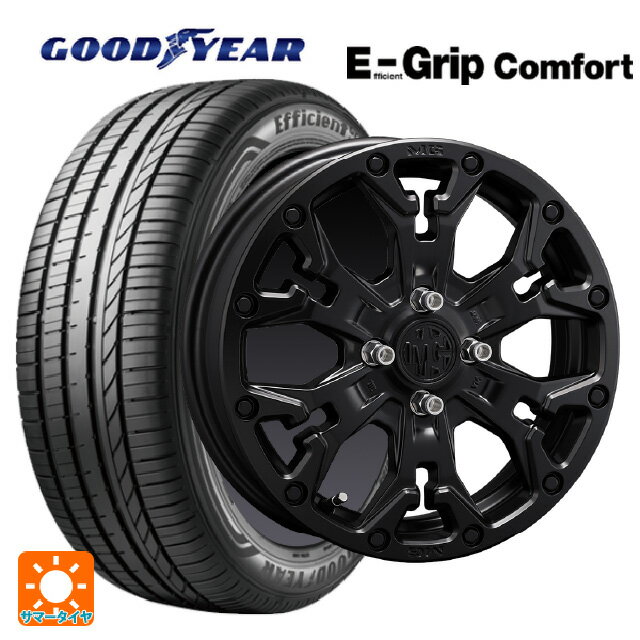 【6/15〜16限定 全品P5倍＆クーポン】165/60R14 75H グッドイヤー エフィシェントグリップ コンフォート クリムソン MG ゴーレム ジュニア マットブラック 14-4.5J 国産車用 サマータイヤホイール4本セット