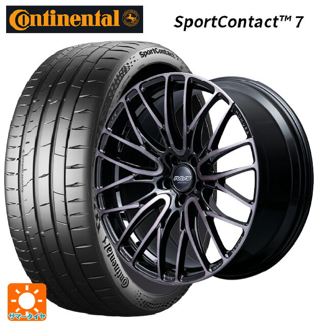 【6/22 20時〜 全品P5倍＆クーポン】225/40R19 93Y XL コンチネンタル スポーツコンタクト 7 正規品 レイズ ホムラ2X10BD ブラッククリアエディション BFJ 19-8J 国産車用 サマータイヤホイール4本セット