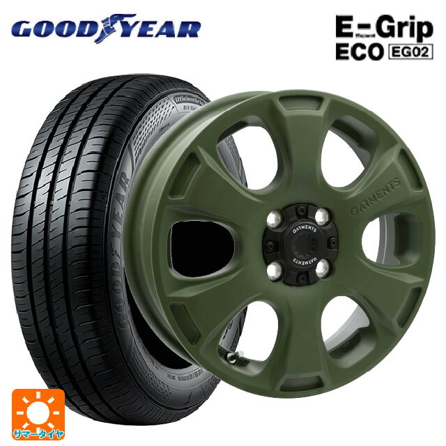 【6/22 20時〜 全品P5倍＆クーポン】155/65R14 75S グッドイヤー エフィシェントグリップ エコ EG02 ウェッズ クロスオーバー ガーメンツ スタイルA サンドカーキ 14-4.5J 国産車用 サマータイヤホイール4本セット