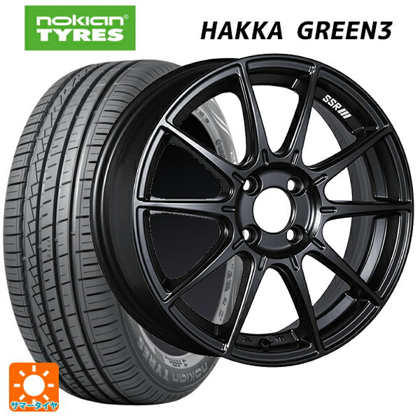 【6/22 20時〜 全品P5倍＆クーポン】195/55R15 89V XL ノキアン ハッカ グリーン3 タナベ SSR GT X01 フラットブラック 15-6J 国産車用 サマータイヤホイール4本セット
