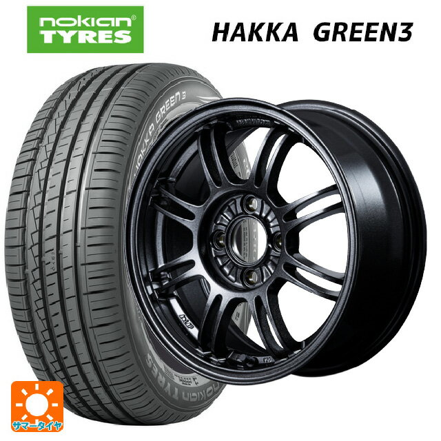 【6/22 20時〜 全品P5倍＆クーポン】165/70R14 81T ノキアン ハッカ グリーン3 レイズ A LAP(エーラップ) 6XZ 14-6J 国産車用 サマータイヤホイール4本セット